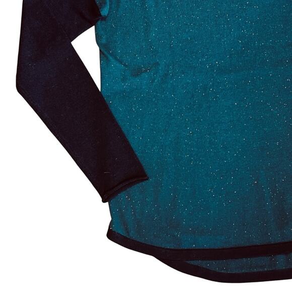 Smartwool Women’s Sz M Blue Teal Merino Wool Colorblock Sweater Pullover - Picture 5 of 10
